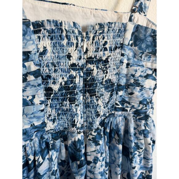 Abercrombie & Fitch Womens Emerson Poplin Blue Floral Stap Dress Size Small - Picture 4 of 9